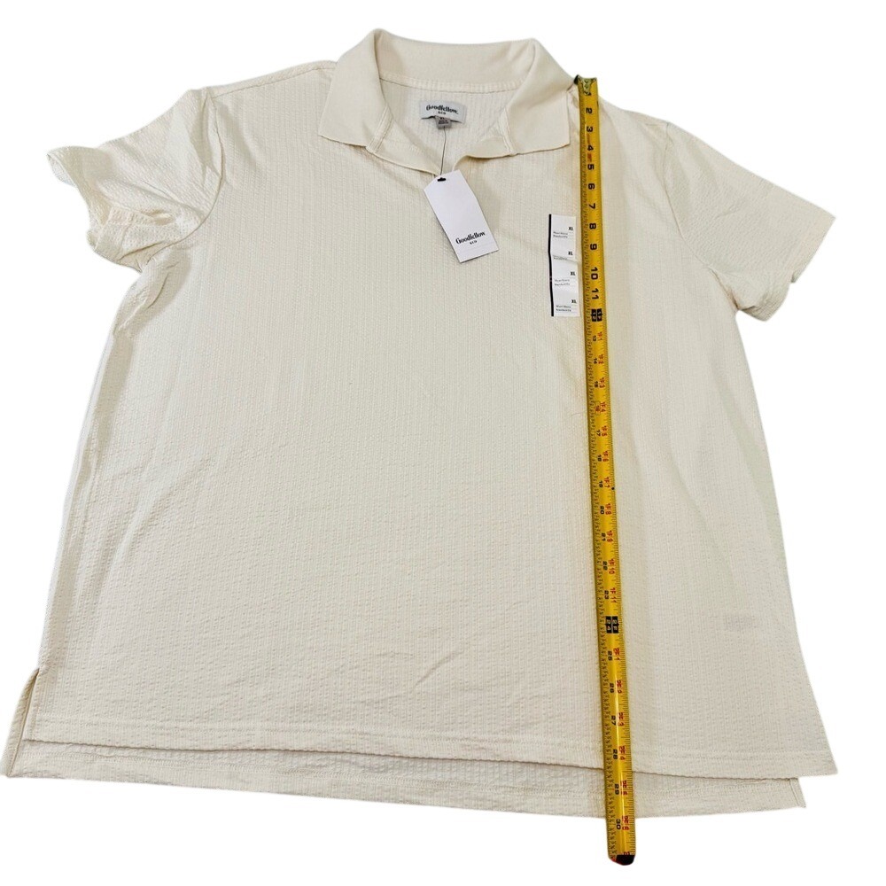 NWT Men's Goodfellow size XL Short Sleeve Polo Shirt - Cream Chino Standard fit